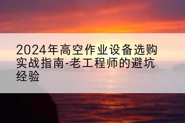 洛隆高空作业升降机厂家推荐-2024年高空作业设备选购实战指南-老工程师的避坑经验